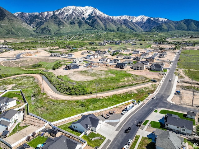 1279 S 50 E, Salem, UT 84653 - aerial view of property and surrounding area with nearby suburban area and a mountain backdrop