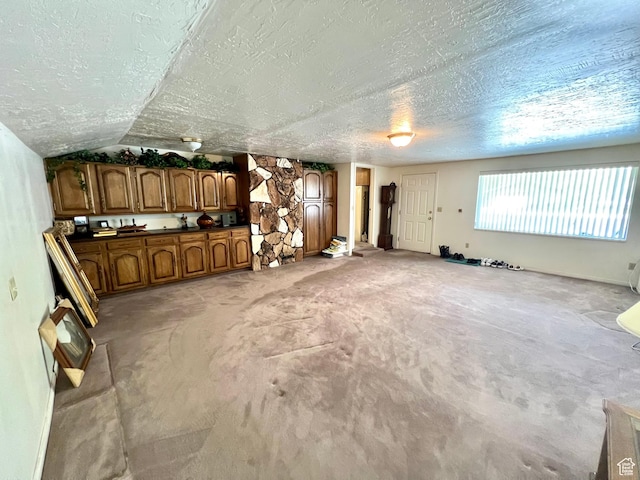 310 S 100 W, Monroe, UT 84754 - unfurnished living room featuring a textured ceiling and light colored carpet