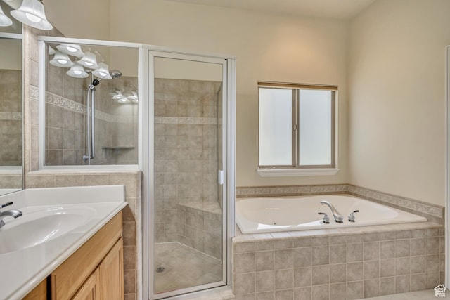 1804 E Longbranch Ct, Draper Ut Cnty, UT 84020 - full bath with a tub with jets, vanity, and a shower stall