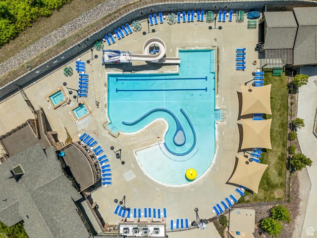 1804 E Longbranch Ct, Draper Ut Cnty, UT 84020 - drone / aerial view of a pool area