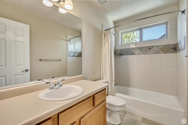 1804 E Longbranch Ct, Draper Ut Cnty, UT 84020 - full bath with vanity, shower / tub combo, tile patterned flooring, and toilet