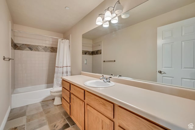 1804 E Longbranch Ct, Draper Ut Cnty, UT 84020 - full bathroom with vanity, toilet, and shower / tub combo with curtain