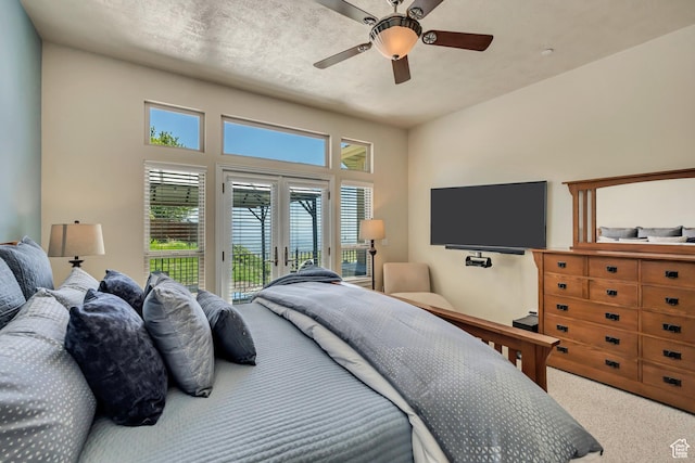 1804 E Longbranch Ct, Draper Ut Cnty, UT 84020 - carpeted bedroom featuring access to exterior and a ceiling fan