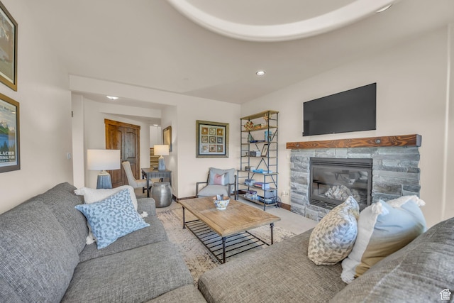 1009 W White Cloud Trl, Kamas, UT 84036 - living room with a fireplace and recessed lighting