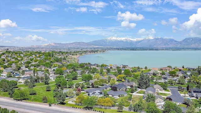 42 E Frontier Ct, Saratoga Springs, UT 84045 - aerial view of residential area featuring a water and mountain view