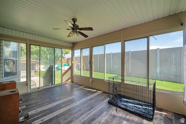 267 W Noah Cir S, Murray, UT 84107 - unfurnished sunroom featuring ceiling fan and healthy amount of natural light