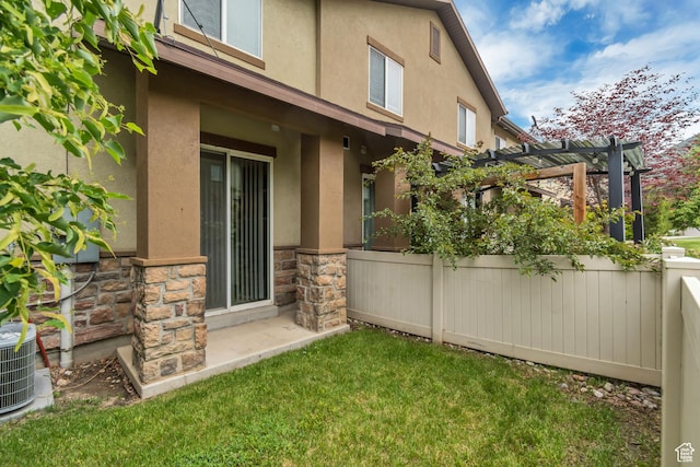 287 W 680 N, Centerville, UT 84014 - view of yard with a pergola and central air condition unit