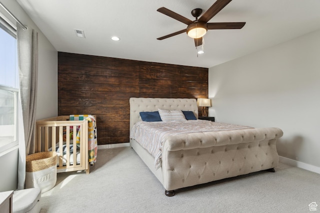 4254 E Center Point St, Eagle Mountain, UT 84005 - carpeted bedroom featuring baseboards, recessed lighting, and ceiling fan