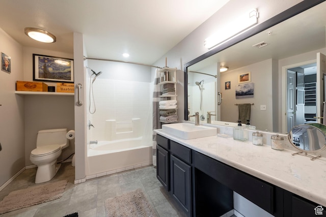 900 Bitner Rd Unit B37, Park City, UT 84098 - bathroom with toilet, vanity, shower / tub combination, tile patterned floors, and baseboards