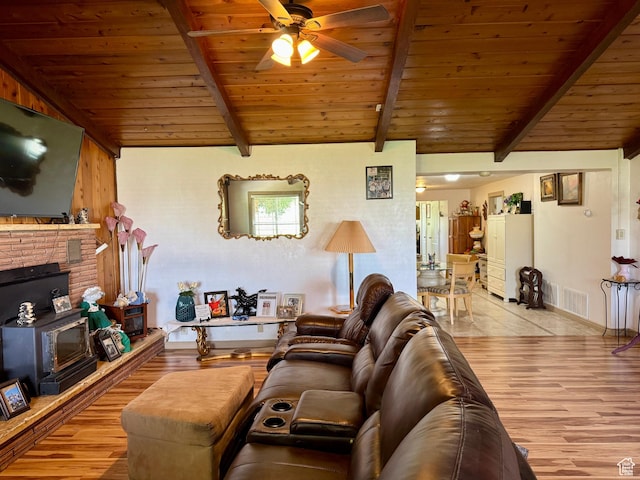 30 E 300 S, Fillmore, UT 84631 - living area with ceiling fan, wood finished floors, wood ceiling, and baseboards