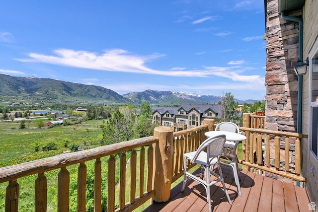 5063 E Lakeview Dr Unit 1001, Eden, UT 84310 - wooden deck with a mountain view