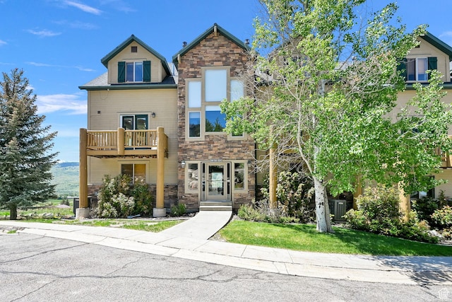 5063 E Lakeview Dr Unit 1001, Eden, UT 84310 - view of front facade with stone siding and a balcony