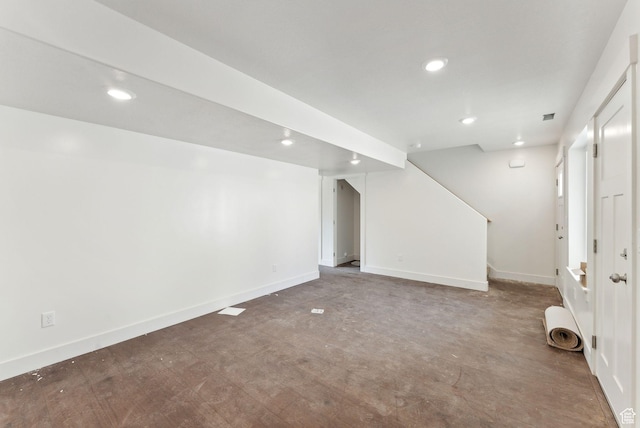 1615 N Angel St Unit D, Layton, UT 84041 - finished basement with stairs and recessed lighting