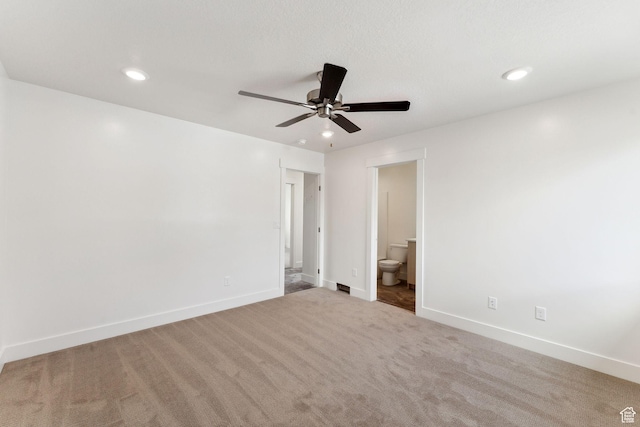 1615 N Angel St Unit D, Layton, UT 84041 - unfurnished bedroom featuring carpet floors, ensuite bath, recessed lighting, and ceiling fan