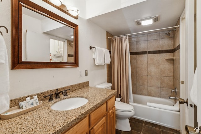 2025 Canyons Resort Dr Unit B7, Park City, UT 84098 - bathroom with toilet, vanity, shower / bath combo, and tile patterned flooring