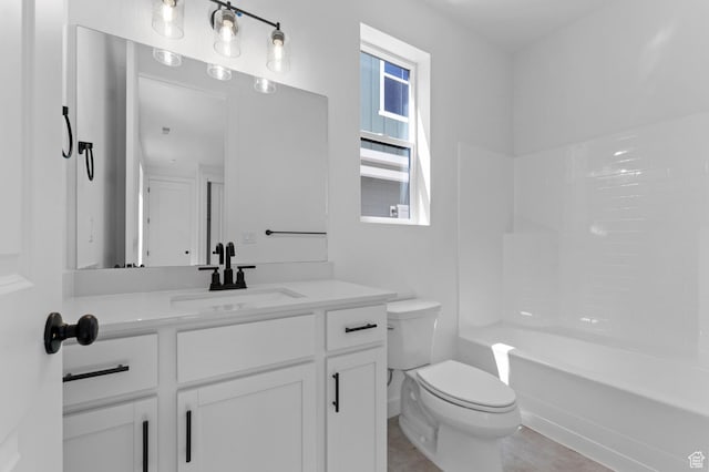 3931 W Red Clover Dr, Lehi, UT 84043 - bathroom featuring toilet, vanity, and bathtub / shower combination