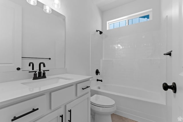 3931 W Red Clover Dr, Lehi, UT 84043 - bathroom with toilet, vanity, and bathtub / shower combination