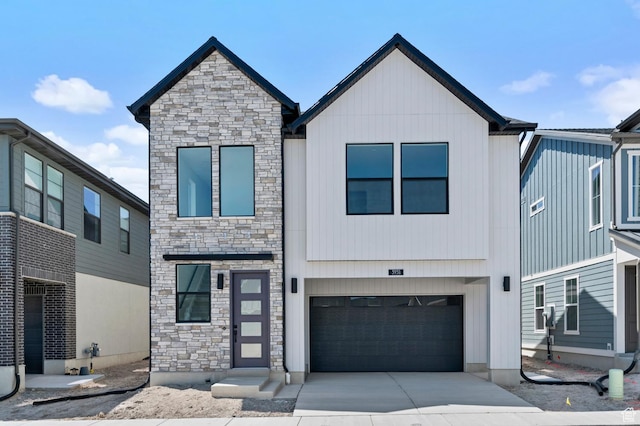 3931 W Red Clover Dr, Lehi, UT 84043 - view of front of property featuring stone siding, driveway, and an attached garage