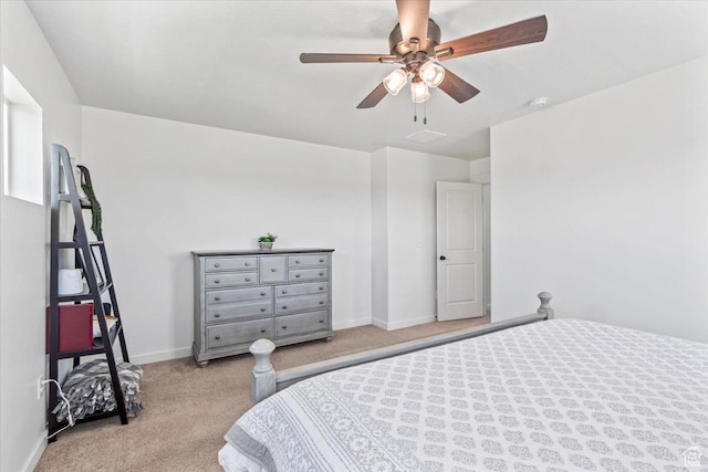 742 E Stonebriar Dr, Eagle Mountain, UT 84005 - bedroom with light carpet, baseboards, and a ceiling fan