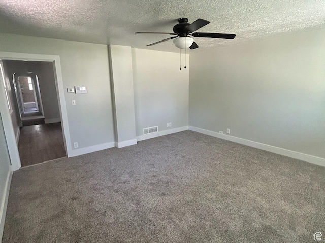 3042 Adams Ave, Ogden, UT 84403 - carpeted spare room with ceiling fan, a textured ceiling, and baseboards