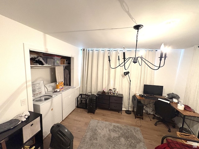 776 S Cherry Dr W, Orem, UT 84058 - office featuring light wood-style flooring and washing machine and dryer
