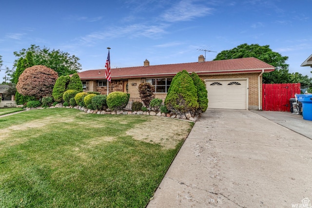 776 S Cherry Dr W, Orem, UT 84058 - single story home featuring driveway, a garage, brick siding, a chimney, and a tiled roof