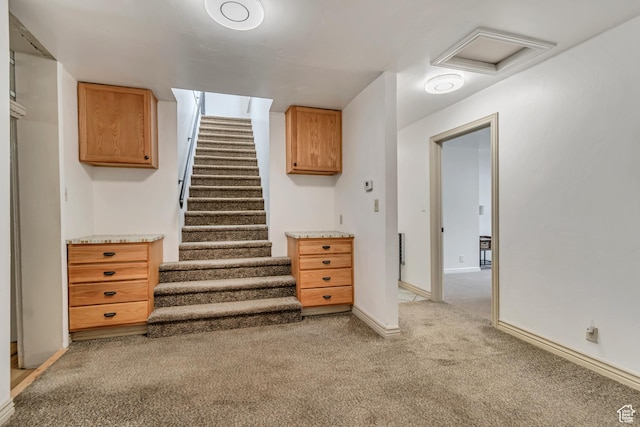 233 N Main St, Alpine, UT 84004 - stairs with carpet floors, attic access, and baseboards