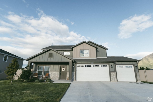 172 N 200 E, Salem, UT 84653 - craftsman-style home with concrete driveway, board and batten siding, brick siding, and a garage