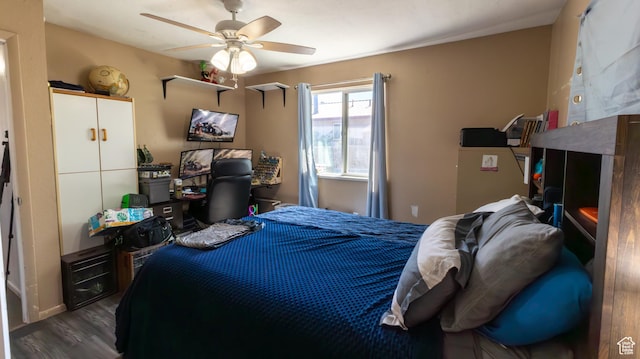 405 Bramblewood Dr, Cedar City, UT 84721 - bedroom with wood finished floors and ceiling fan