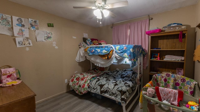 405 Bramblewood Dr, Cedar City, UT 84721 - bedroom featuring wood finished floors, baseboards, and ceiling fan