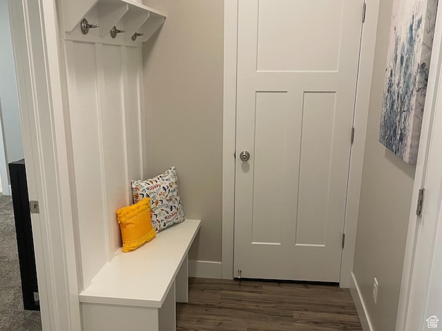 4422 W 2425 N, Plain City, UT 84404 - mudroom featuring dark wood-type flooring and baseboards