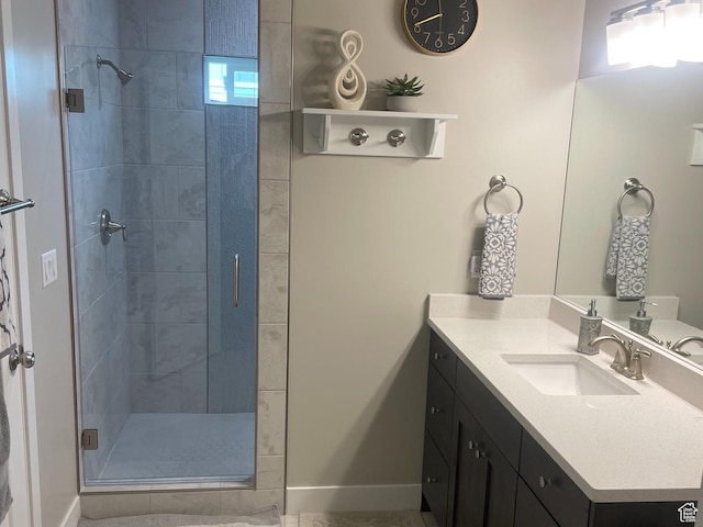 4422 W 2425 N, Plain City, UT 84404 - full bath with a shower stall, vanity, and baseboards