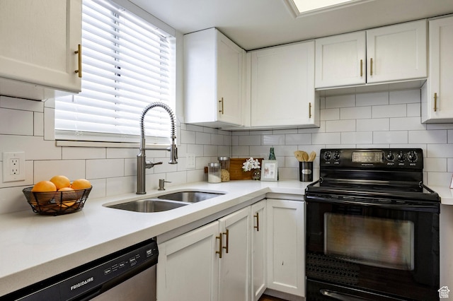 870 N 160 W Unit 3, Orem, UT 84057 - kitchen featuring electric range, dishwasher, white cabinetry, decorative backsplash, and light countertops