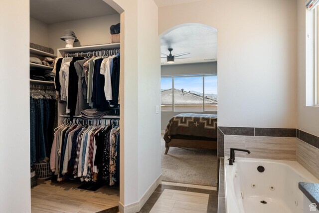 1160 N Main St, Hurricane, UT 84737 - walk in closet with arched walkways and ceiling fan