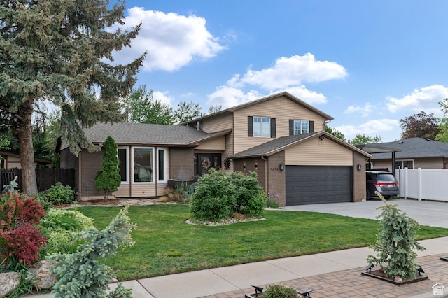 1616 E Waters Ln, Sandy, UT 84093 - split level home featuring brick siding, driveway, a garage, and a shingled roof