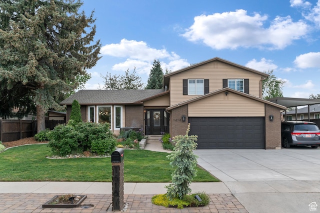1616 E Waters Ln, Sandy, UT 84093 - tri-level home with brick siding, concrete driveway, and an attached garage