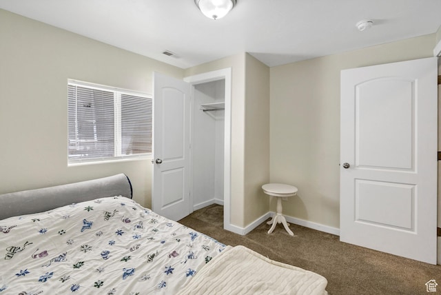 1038 N Plaza Dr, Richfield, UT 84701 - bedroom with dark carpet, baseboards, and a closet