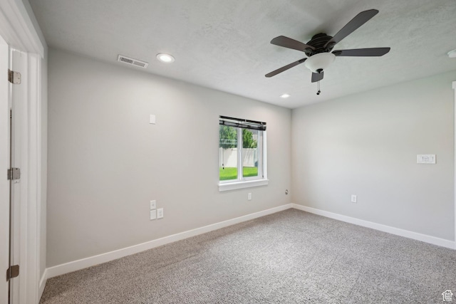 14499 S River Chase Rd, Herriman, UT 84096 - spare room with carpet, a ceiling fan, baseboards, and recessed lighting