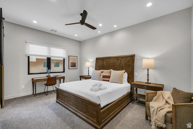 2549 W Sinagua Trl Unit 26, St George, UT 84770 - carpeted bedroom with recessed lighting, baseboards, and a ceiling fan
