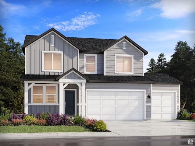 418 W 600 N Unit 0037, Tooele, UT 84074 - view of front of home featuring board and batten siding, concrete driveway, and a shingled roof