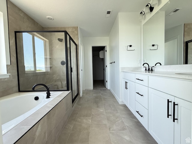 127 E Heron Ave Unit 808, Saratoga Springs, UT 84045 - bathroom with a shower stall, a bath, and double vanity