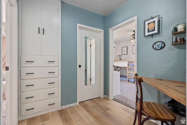 696 E 1700 S, Orem, UT 84097 - entrance foyer featuring light wood-type flooring, a ceiling fan, and baseboards