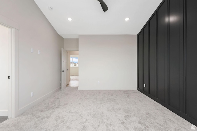 2409 W 3000 N, Farr West, UT 84404 - unfurnished bedroom with light carpet, recessed lighting, and a ceiling fan