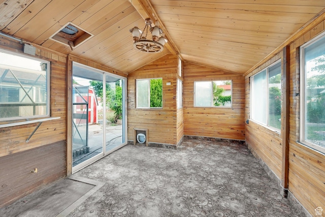 4655 W 4715 S, Salt Lake City, UT 84118 - unfurnished sunroom with lofted ceiling and a chandelier