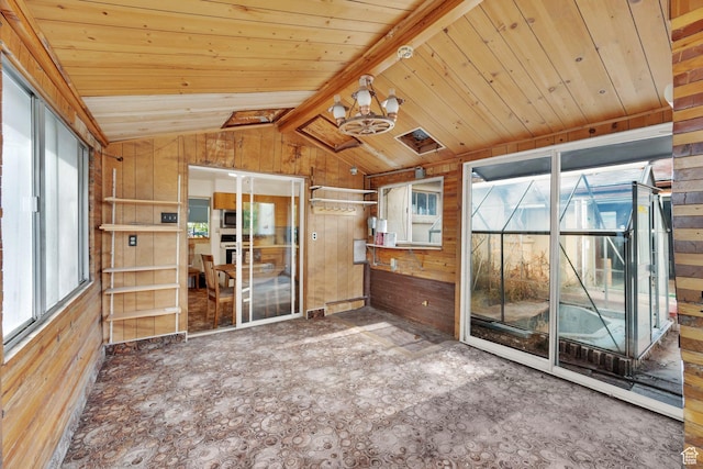 4655 W 4715 S, Salt Lake City, UT 84118 - unfurnished sunroom featuring lofted ceiling and a chandelier