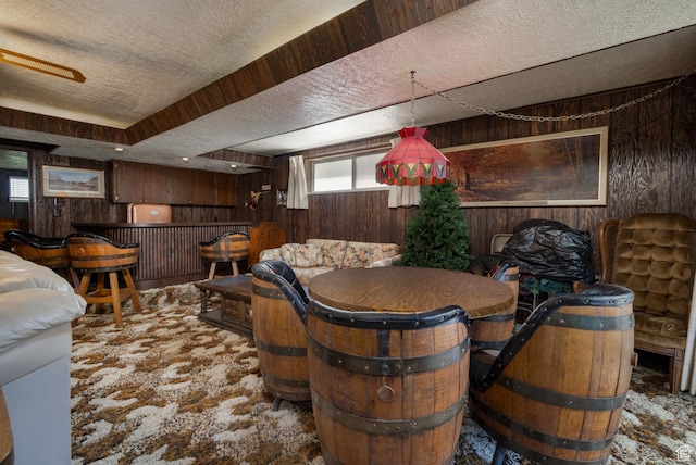 550 S 1500 W, Vernal, UT 84078 - dining space featuring wooden walls and a textured ceiling