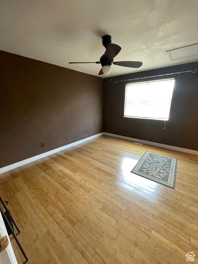 13778 S 2260 W, Riverton, UT 84065 - empty room featuring ceiling fan, baseboards, and light wood finished floors