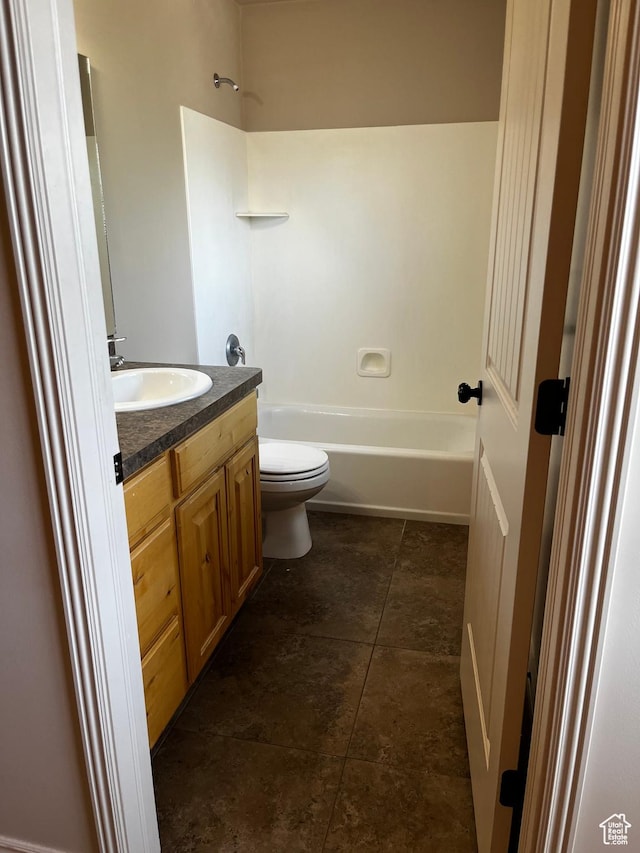 1126 W Lancelot Ln, West Haven, UT 84401 - bathroom featuring toilet, vanity, tub / shower combination, and tile patterned flooring
