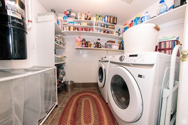 1969 N 275 W, Harrisville, UT 84414 - washroom with washer and clothes dryer and dark tile patterned floors