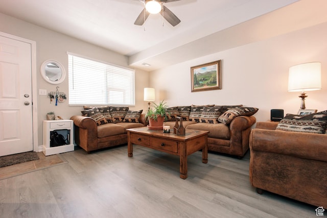 1969 N 275 W, Harrisville, UT 84414 - living room featuring light wood-style floors and a ceiling fan